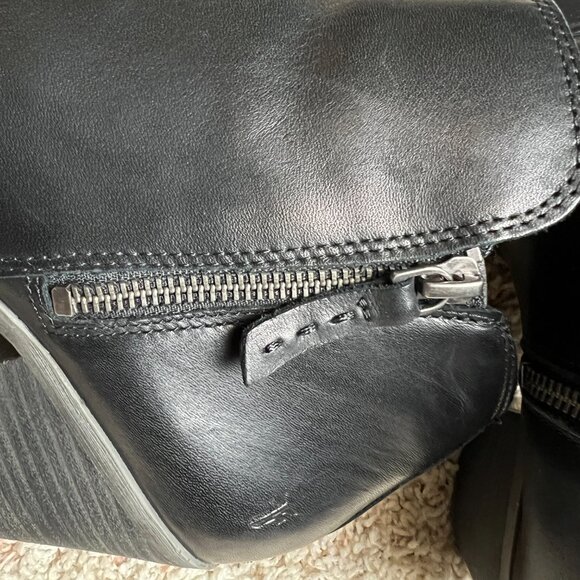 Frye Judith Black Leather Ankle Boots – Size 10M - Picture 5 of 13